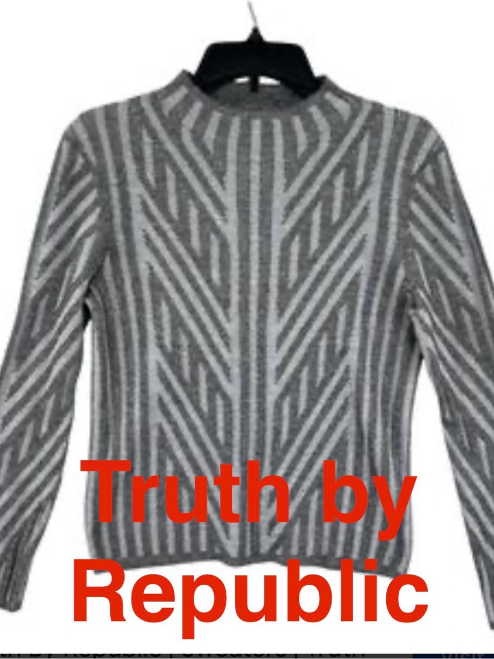 Truth by Republic | NWT | Gray Patterned Crewneck Sweater - Women’s Large